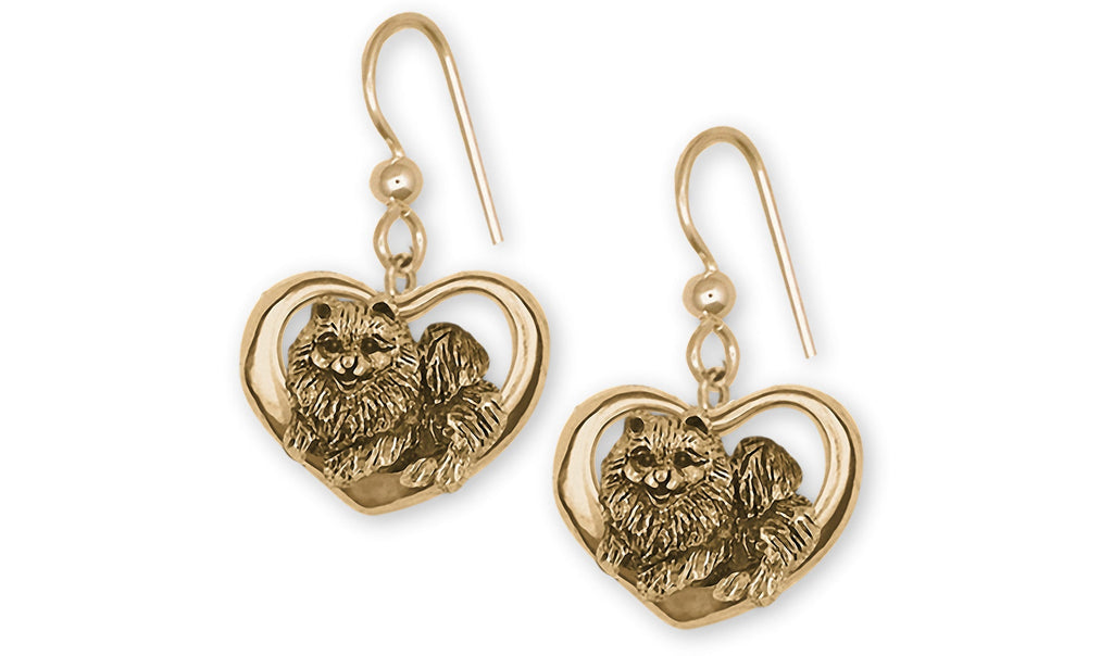Pomeranian Charms Pomeranian Earrings 14k Gold Vermeil Pomeranian Jewelry Pomeranian jewelry