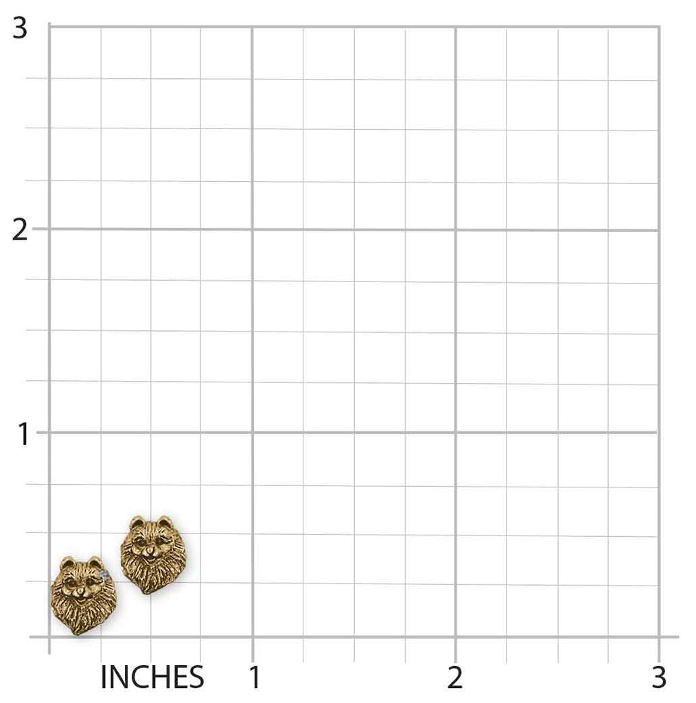 Pomeranian Earrings 14k Gold Vermeil Handmade Pomeranian Jewelry  PM24H-EVM