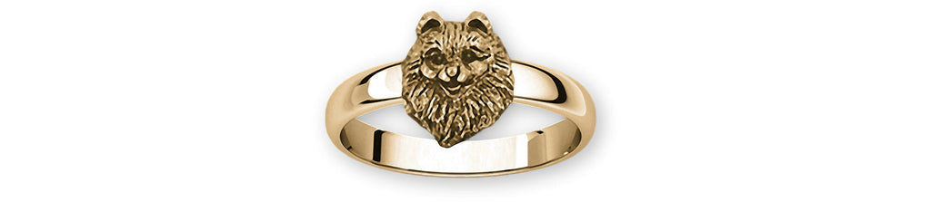 Pomeranian Charms Pomeranian Ring 14k Yellow Gold Pomeranian Jewelry Pomeranian jewelry