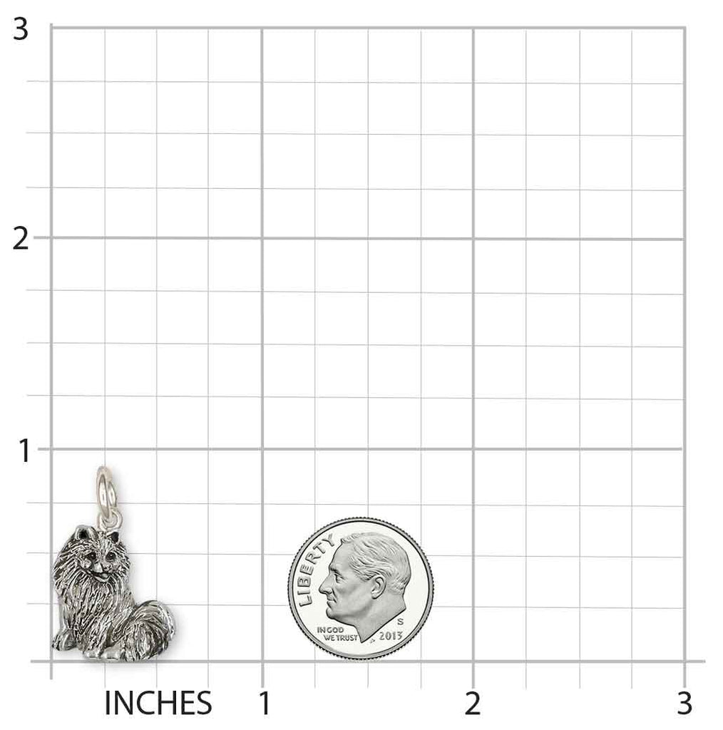 Pomeranian Charm Sterling Silver Pomeranian Dog Charm Pom Jewelry Gift PMR1-C