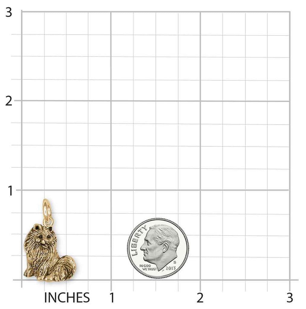 Pomeranian Charm Gold Vermeil Dog Charm Pom Jewelry Gift PMR1-CVM