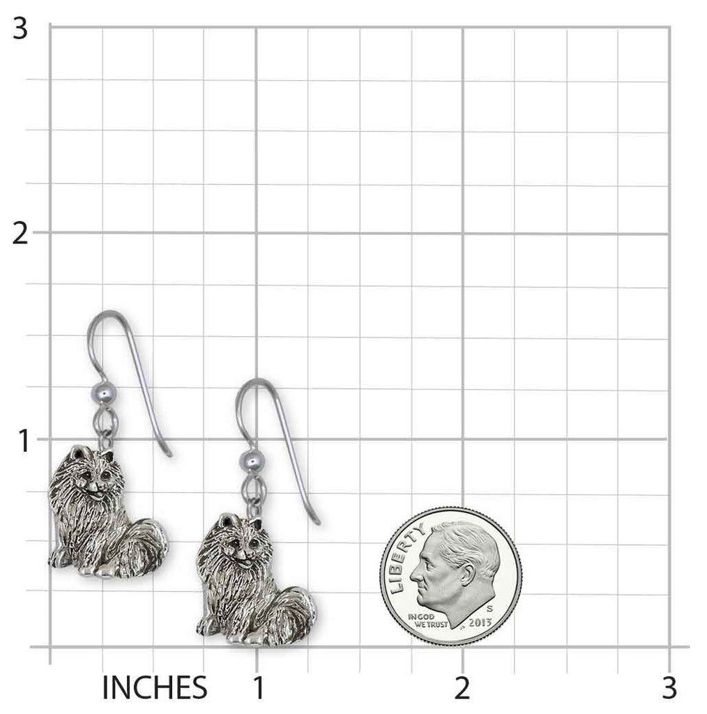 Pomeranian Earrings Sterling Silver Dog Earrings Pom Jewelry Gift PMR1-E