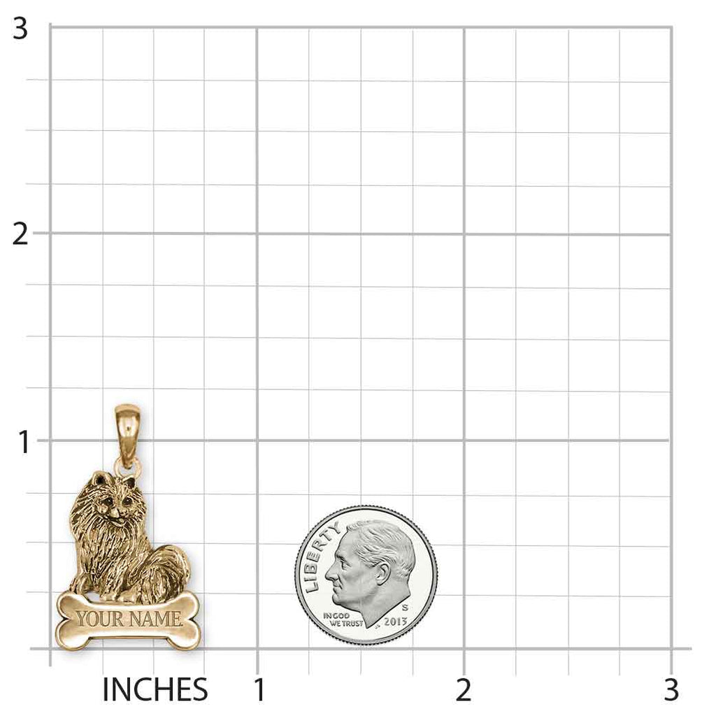 Pomeranian Pendant 14k Gold Vermeil Pomeranian Jewelry Dog Necklace Pom Dog Pendant Pomeranian Gift Handmade USA Dog Lover Gift PMR1-NPVM