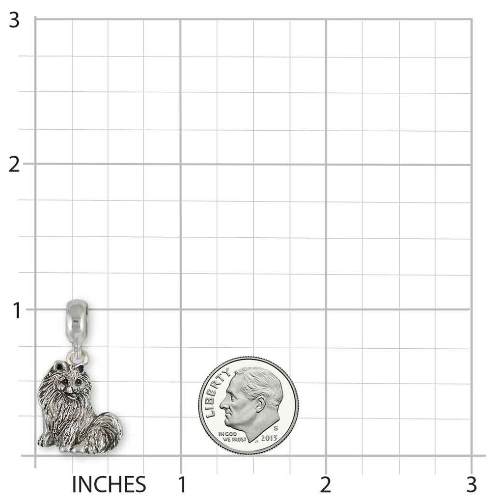 Pomeranian Charm Slide Sterling Silver Dog Charm Bracelet Bead PMR1-PNS