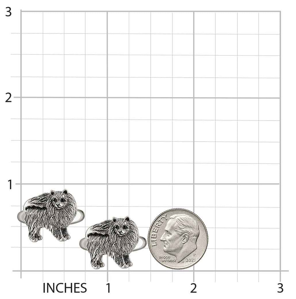 Pomeranian Cufflinks Handmade Pom Dog Cuff Links Sterling Silver Pomeranian Lover Gift PMR2-CL
