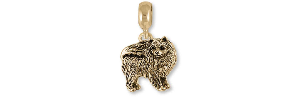 Pomeranian Charms Pomeranian Charm Slide 14k Gold Vermeil Pomeranian Jewelry Pomeranian jewelry