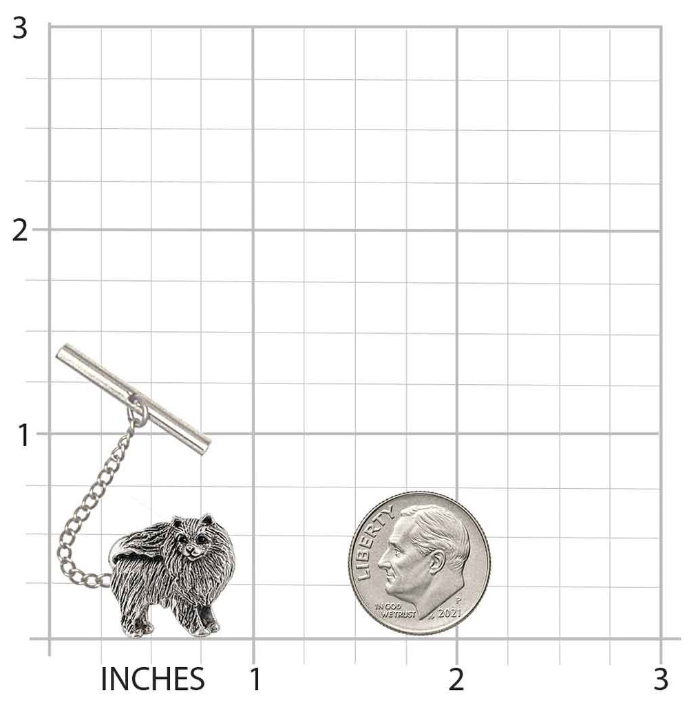 Pomeranian Tie Tack Lapel Pin Handmade Pom Dog Jewelry Sterling Silver PMR2-TT