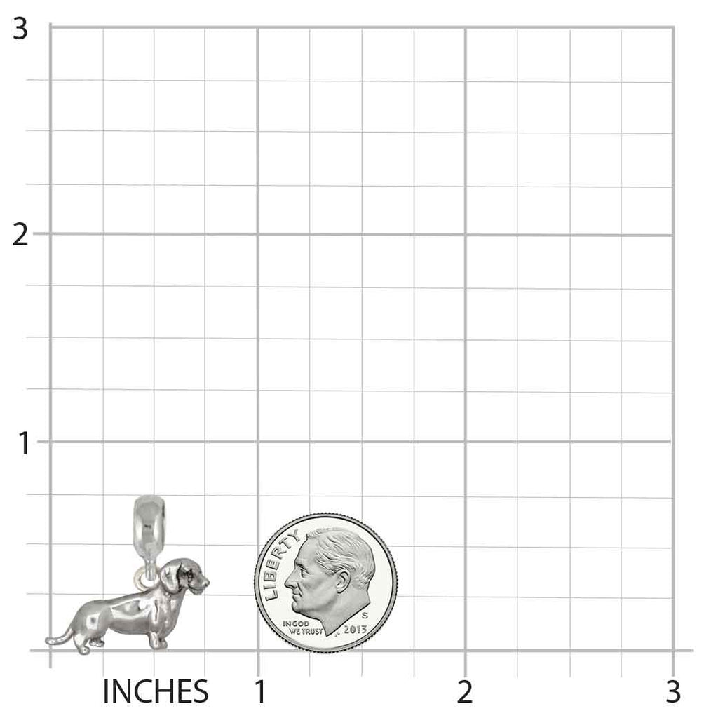 Dachshund Jewelry Sterling Silver Dachshund Charm Slide Jewelry Handmade Dog Jewelry DA15-PNS