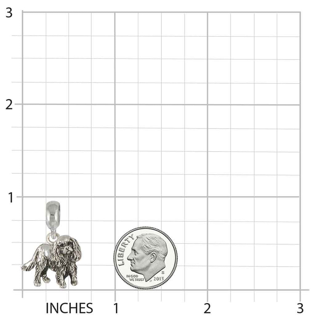 Cavalier King Charles Spaniel Charm Slide Jewelry Sterling Silver Handmade Dog Charm Slide CV29-PNS
