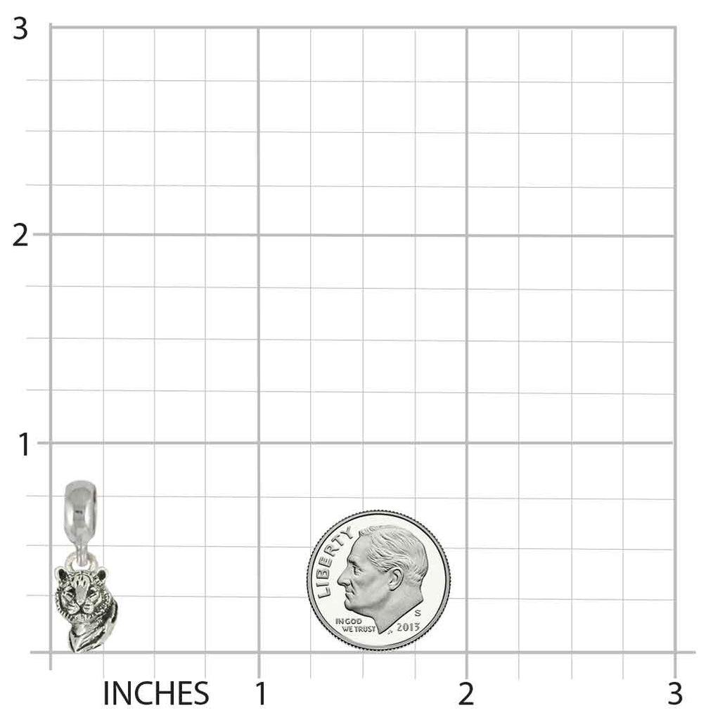 Tiger Jewelry Sterling Silver Handmade Tiger Charm Slide This Charm Will Fit A Pandora® Slide Bracelet TIG1-PNS