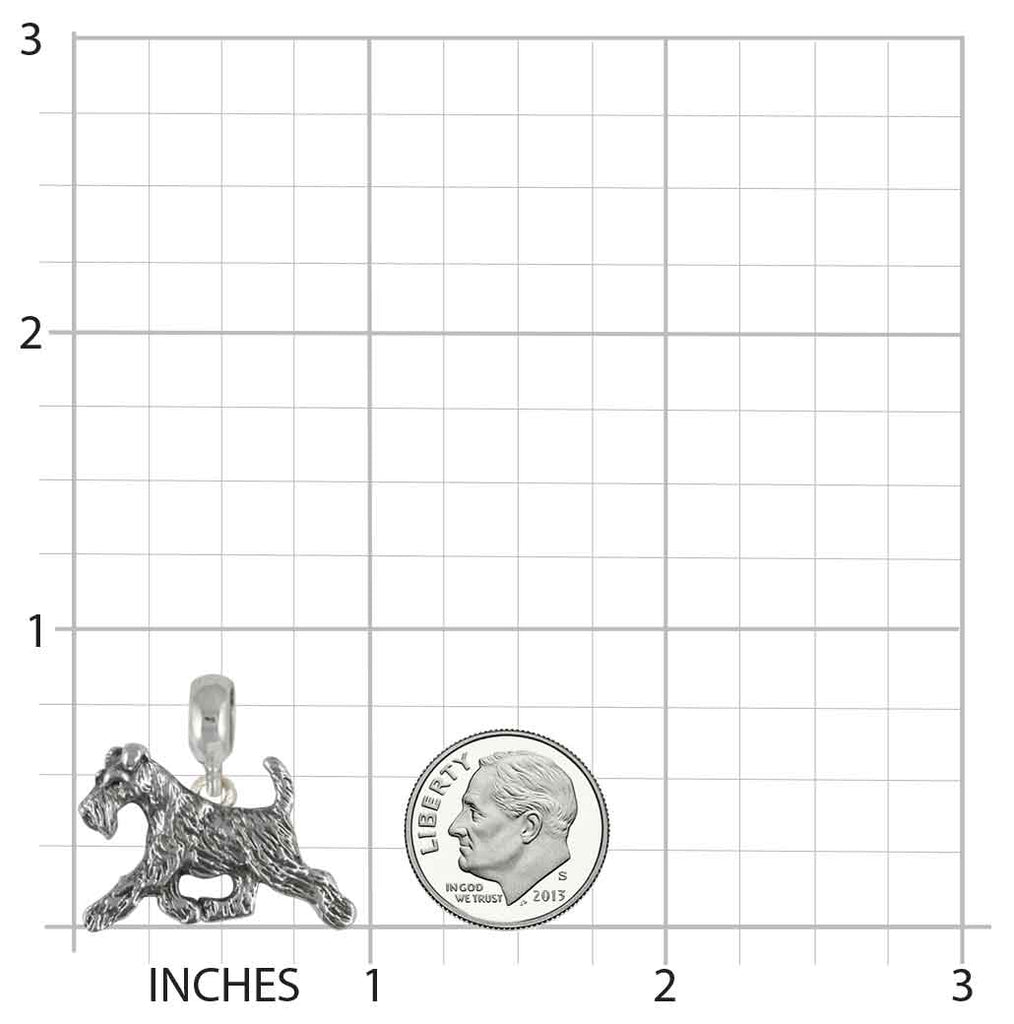 Fox Terrier Jewelry Sterling Silver Handmade Fox Terrier Charm Slide This Charm Will Fit A Pandora® Slide Bracelet FXT3-PNS