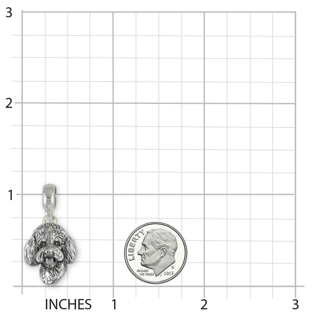 Labradoodle Jewelry Sterling Silver Handmade Labradoodle Charm Slide LGDL11-PNS