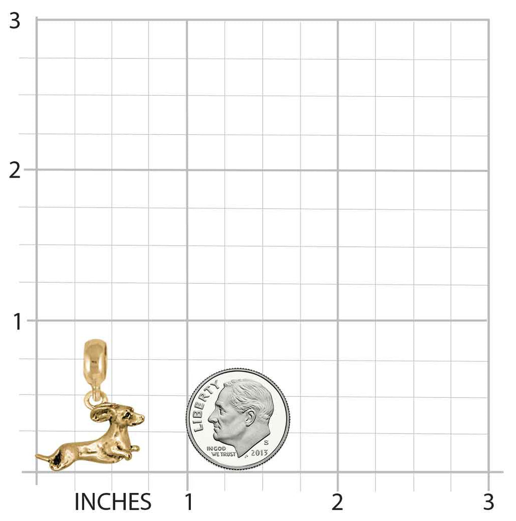 Dachshund Jewelry 14k Gold Dachshund Charm Slide Jewelry Handmade Dog Jewelry DA13-PNSG