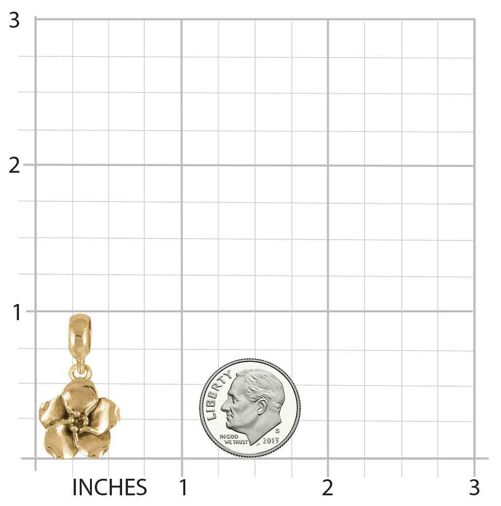 Forget Me Not Jewelry 14k Gold Handmade Forget Me Not Charm Slide This Charm Will Fit A Pandora® Slide Bracelet FMN2-PNSG