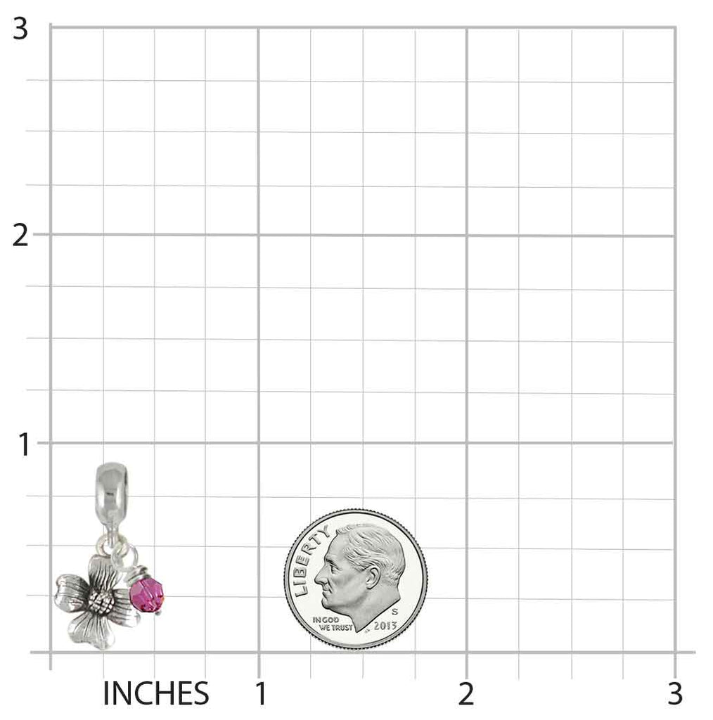 Dogwood Jewelry Sterling Silver Dogwood Charm Slide Handmade Flower Jewelry DGW5-SPNS