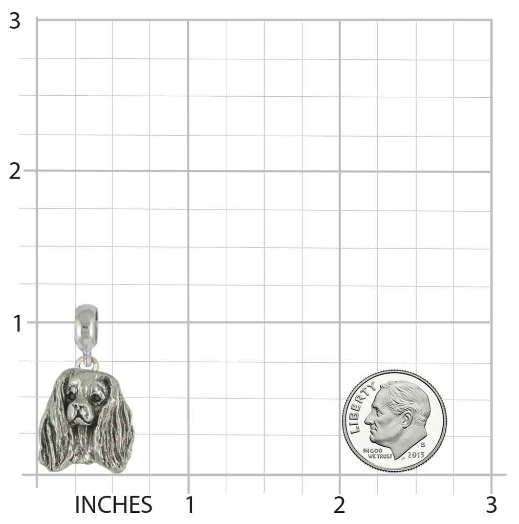 Cavalier King Charles Spaniel Jewelry Sterling Silver Handmade Cavalier Charm Slide This Charm Will Fit A Pandora® Slide Bracelet CVL2-PNS