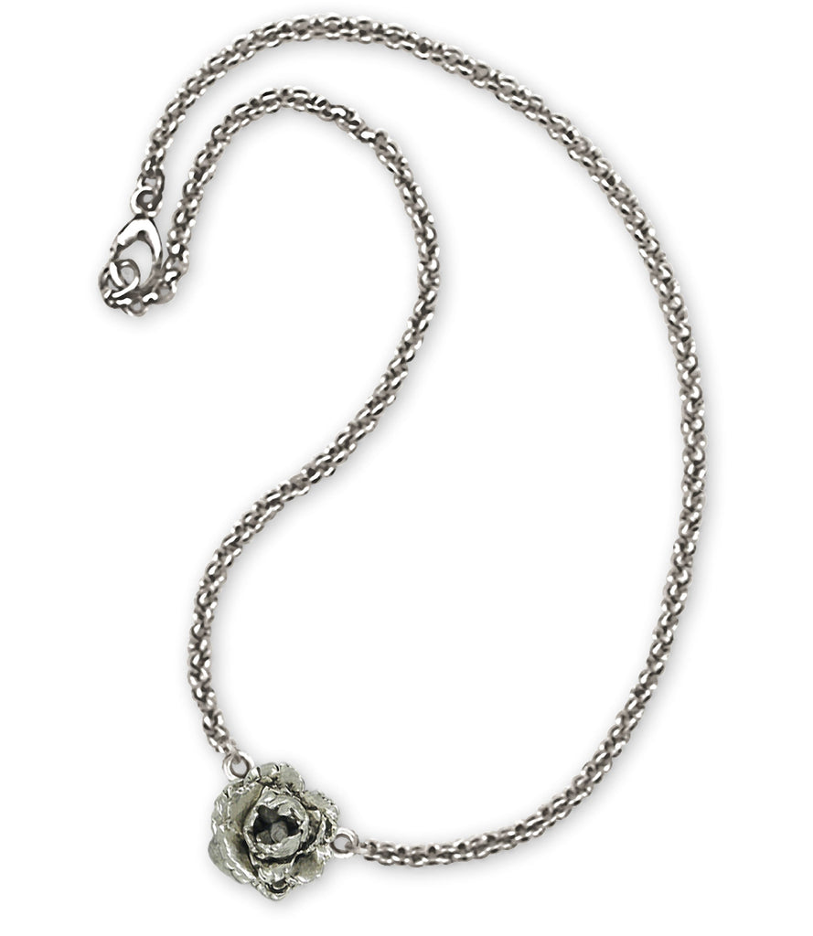 Peony Charms Peony Ankle Bracelet Sterling Silver Peony Flower Jewelry Peony jewelry