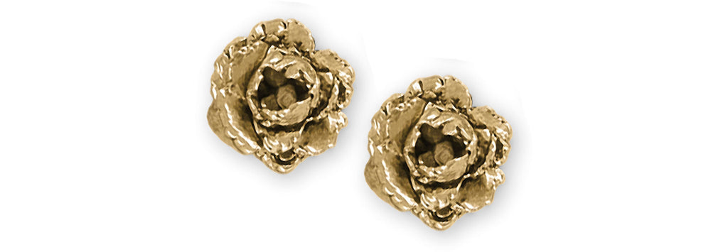 Peony Charms Peony Earrings 14k Yellow Gold Peony Flower Jewelry Peony jewelry