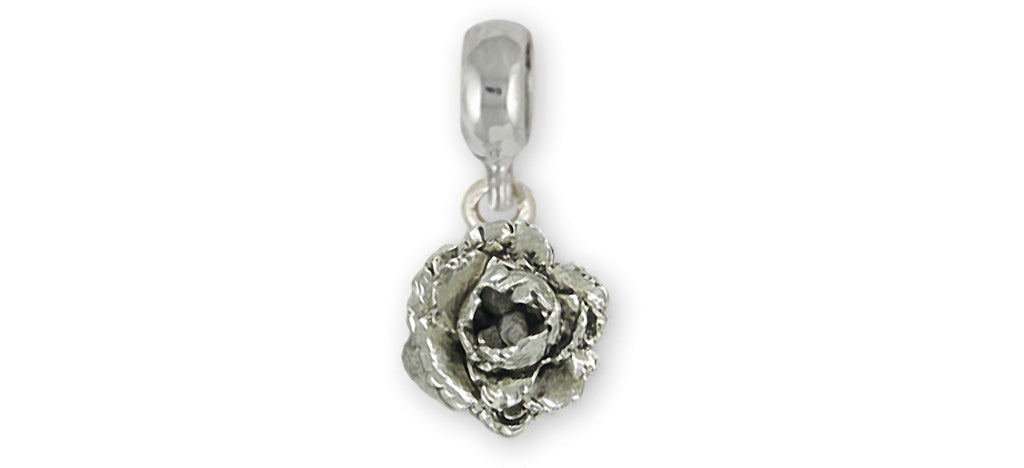 Peony Charms Peony Charm Slide Sterling Silver Peony Flower Jewelry Peony jewelry