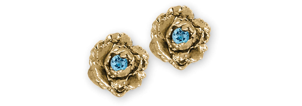 Peony Birthstone Charms Peony Birthstone Earrings 14k Yellow Gold Peony Flower Jewelry Peony Birthstone jewelry