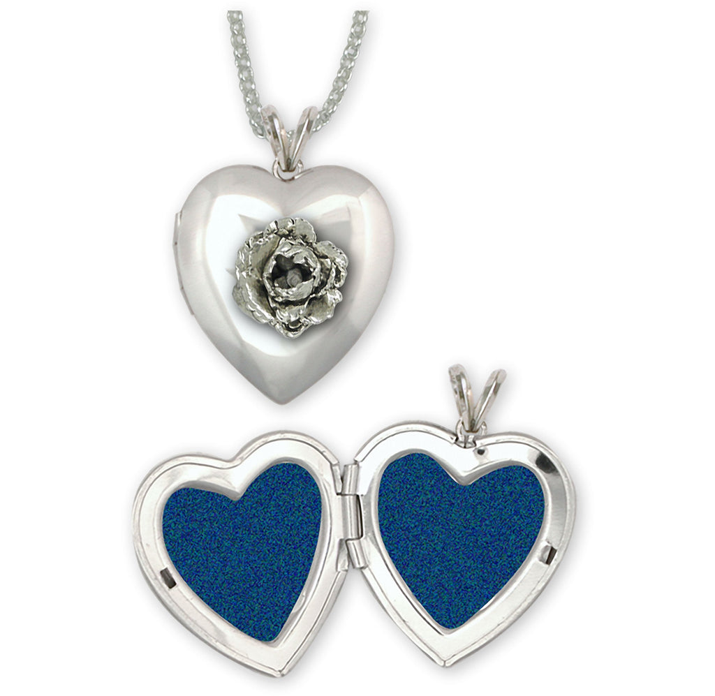 Peony Charms Peony Photo Locket Sterling Silver Peony Flower Jewelry Peony jewelry