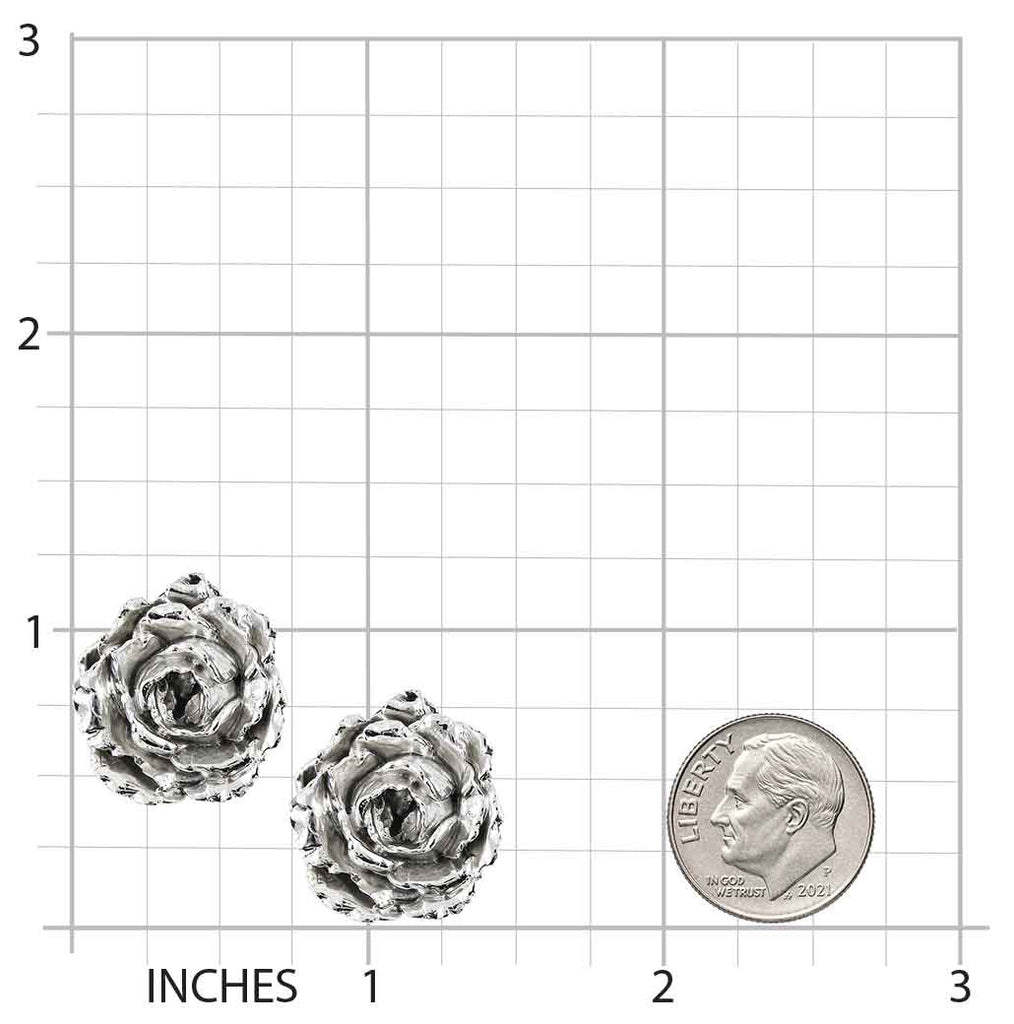 Peony Cufflinks Sterling Silver Peony Jewelry Floral Cufflinks Flower Cuff Links Botanical Jewelry Handmade USA Mens Gift Wedding Gift PNY4-CL