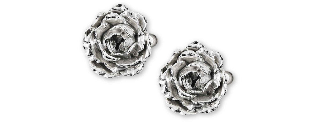 Peony Charms Peony Cufflinks Sterling Silver Peony Jewelry Peony jewelry