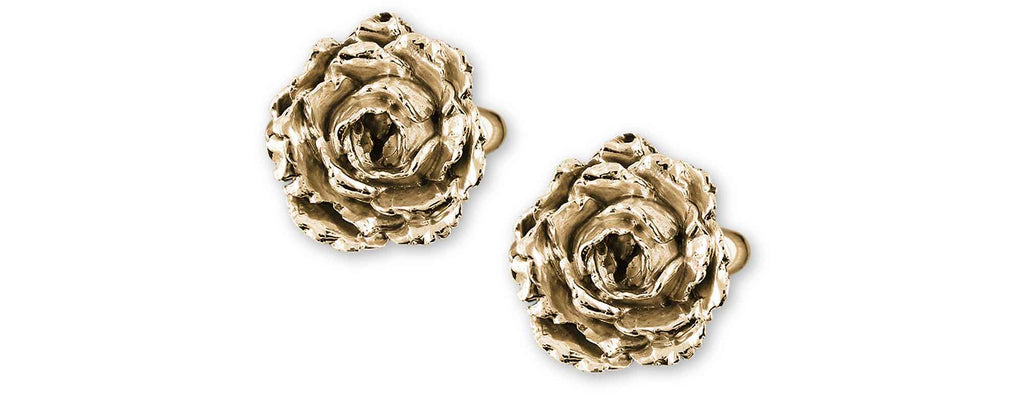 Peony Charms Peony Cufflinks 14k Gold Vermeil Peony Jewelry Peony jewelry