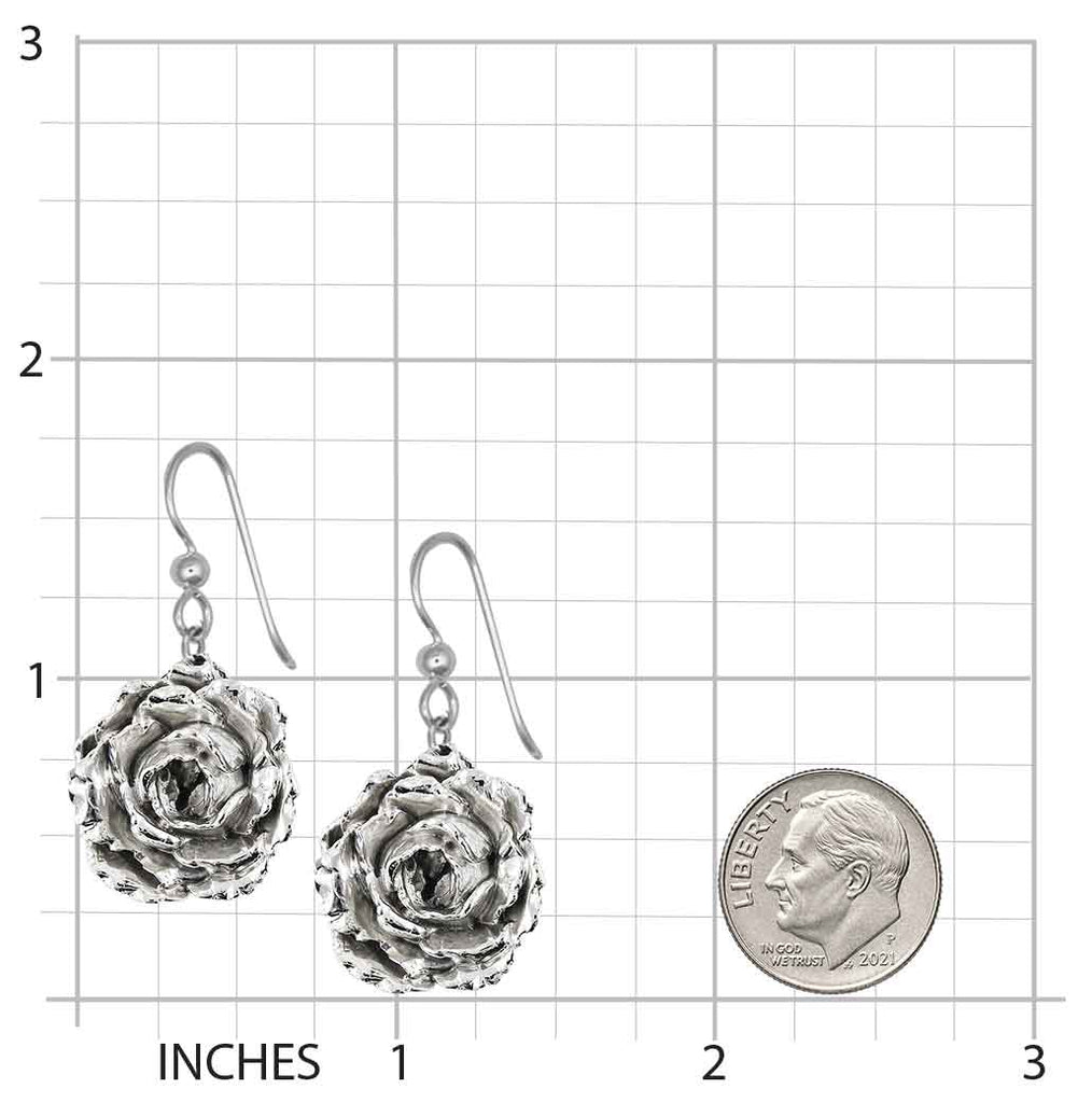 Peony Earrings Sterling Silver Peony Jewelry Flower Earrings Floral Earrings Botanical Jewelry Handmade USA Flower Lover Gift Womens Gift PNY4-E