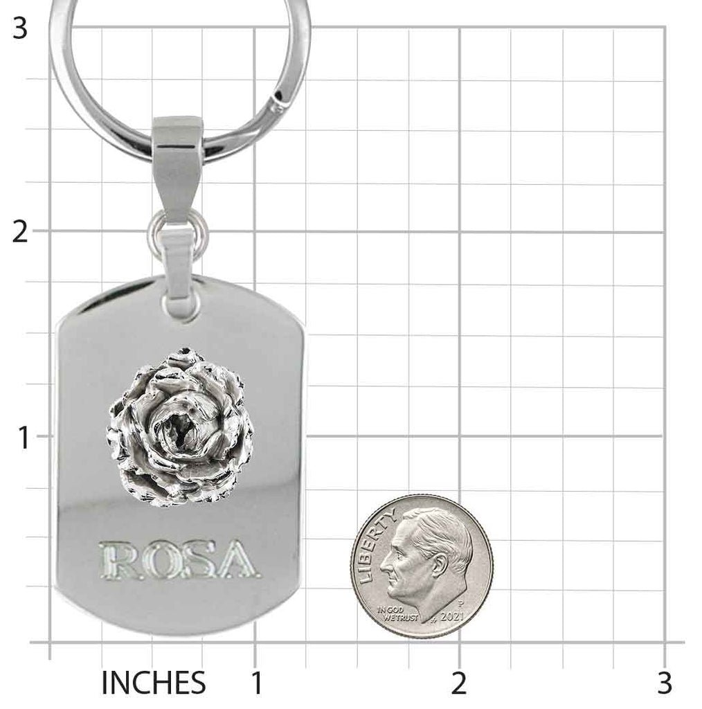 Peony Key Ring Sterling Silver Peony Jewelry Flower Keychain Floral Key Chain Botanical Keyring Handmade USA Personalized Gift Flower Lover Gift PNY4-KR