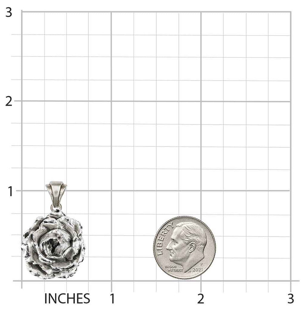 Peony Pendant Sterling Silver Peony Jewelry Flower Necklace Floral Pendant Botanical Necklace Handmade USA Flower Lover Gift Womens Gift PNY4-P