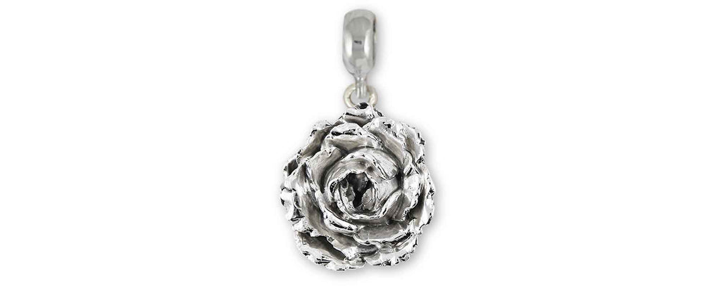 Peony Charms Peony Charm Slide Sterling Silver Peony Jewelry Peony jewelry