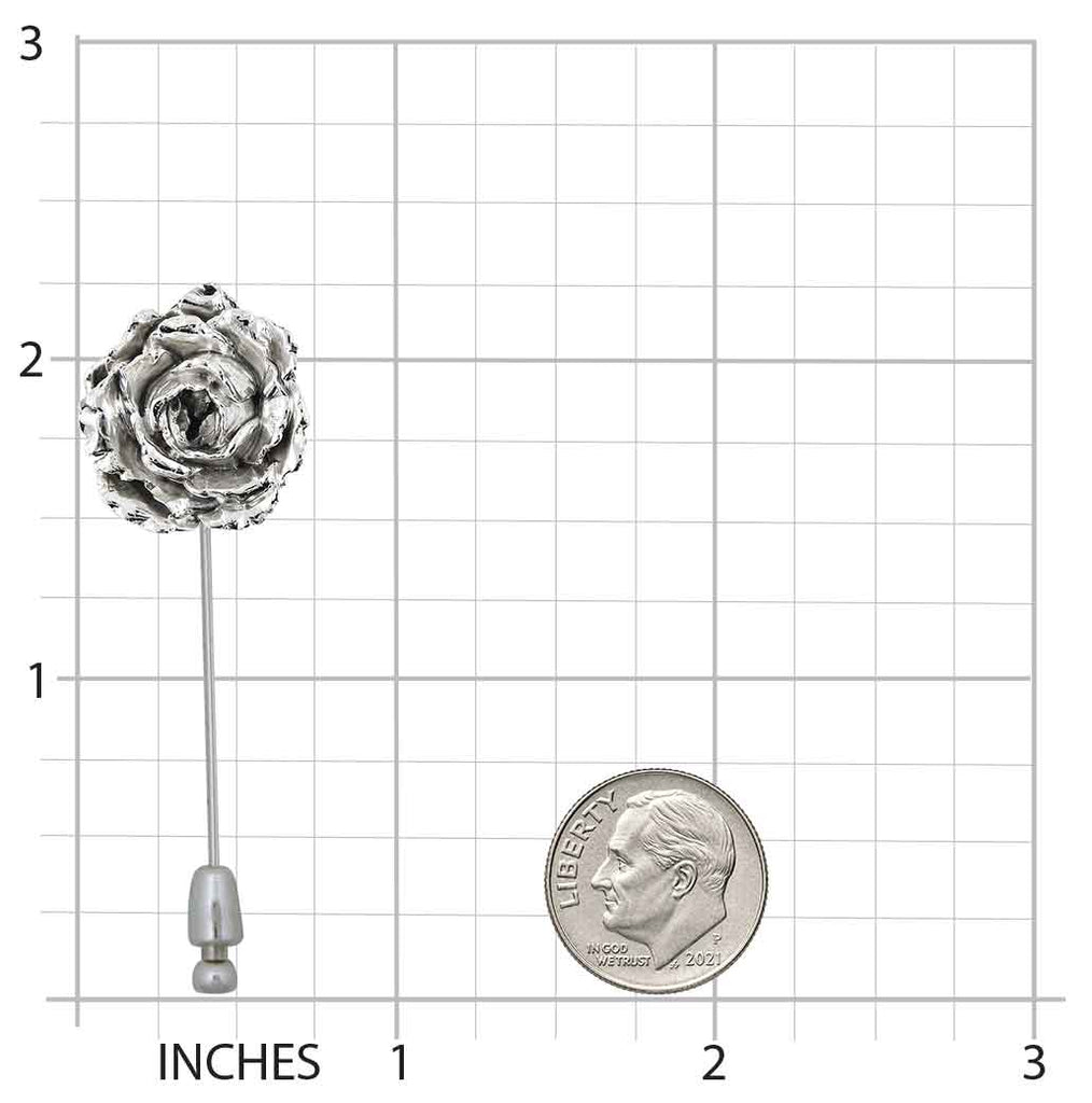 Peony Brooch Pin Sterling Silver Peony Jewelry Flower Brooch Floral Pin Botanical Brooch Handmade USA Flower Lover Gift Womens Gift PNY4-STP