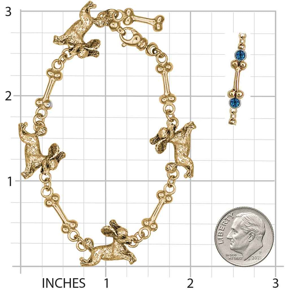 Poodle Jewelry 14k Gold Vermeil Handmade Poodle Bracelet  PD232X-BNBRVM