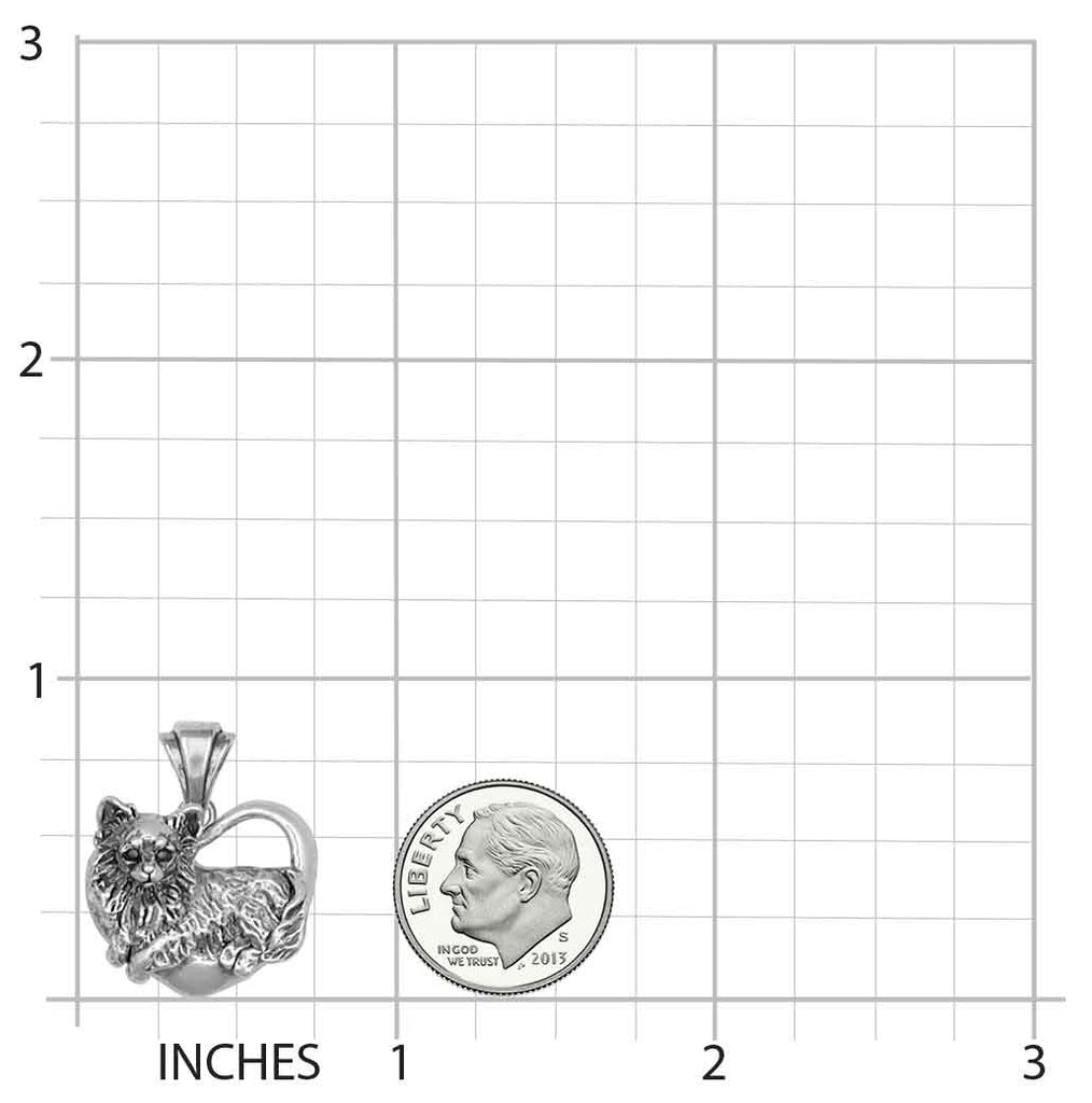 Long Hair Chihuahua Pendant Handmade Sterling Silver Dog Jewelry CH58-P
