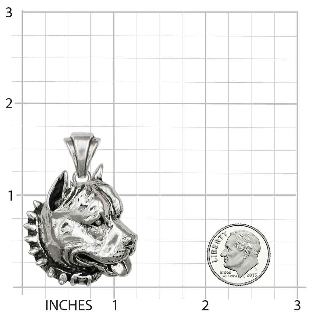 Pit Bull Jewelry Sterling Silver Handmade Pit Bull Pendant  PT9-P