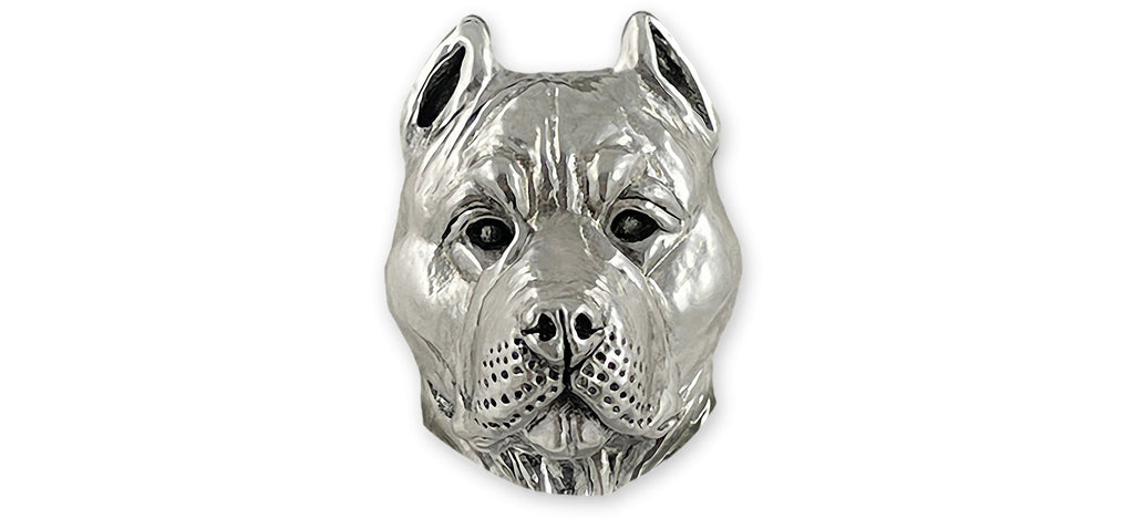 Pit Bull Ring Sterling Silver Handmade Pit Bull Jewelry  PTB6-R