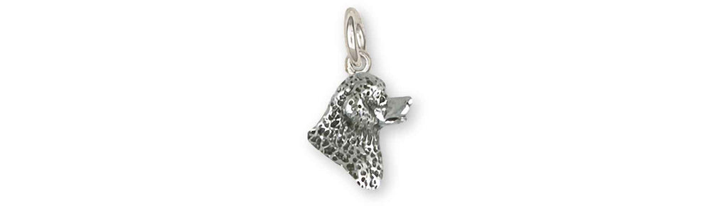 Portuguese Water Dog Charm Sterling Silver Handmade Portuguese Water Dog Jewelry  PWD4H-C