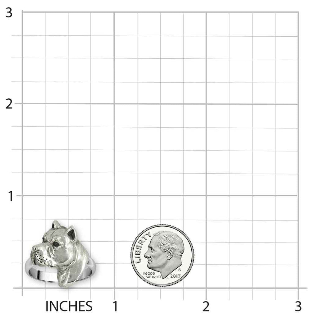 Pit Bull Jewelry Sterling Silver Handmade Pit Bull Ring  PTB14-R