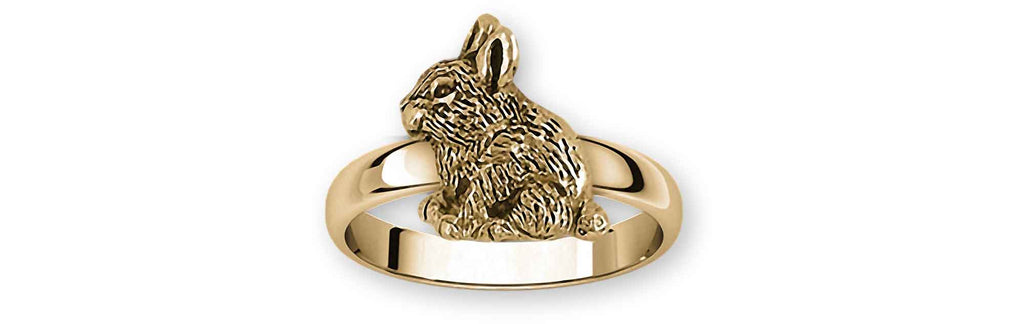 Rabbit Charms Rabbit Ring 14k Yellow Gold Bunny Rabbit Jewelry Rabbit jewelry