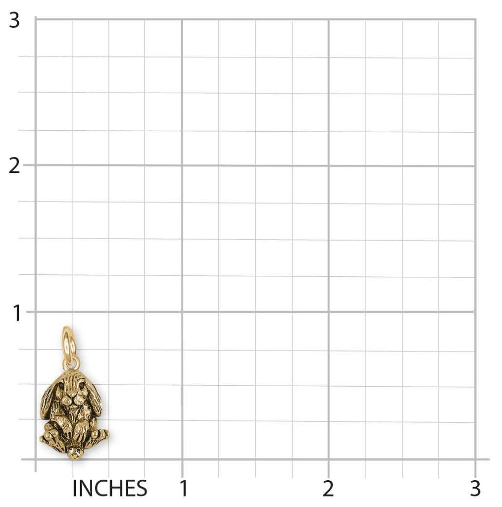 Rabbit Charm 14k Yellow Gold Handmade Bunny Rabbit Jewelry  RA20-CG