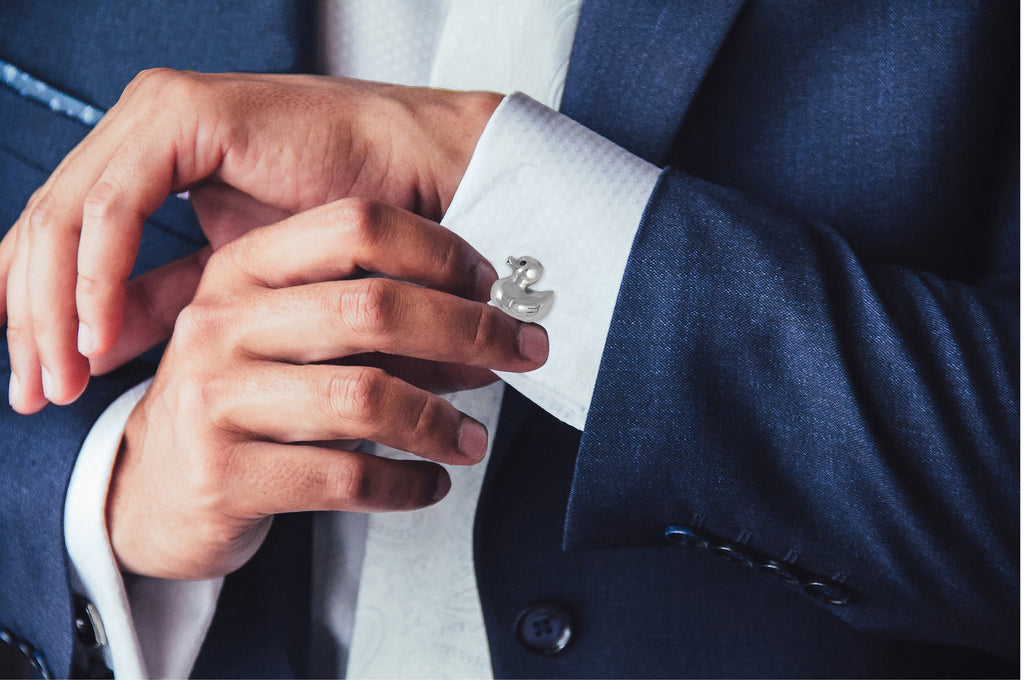 Rubber Ducky Cufflinks Sterling Silver Handmade Rubber Ducky Jewelry  RD1-CL