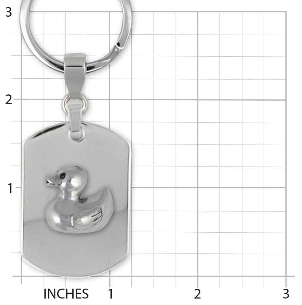 Rubber Ducky Key Ring Sterling Silver And Stainless Steel Handmade Rubber Ducky Jewelry  RD1-KR