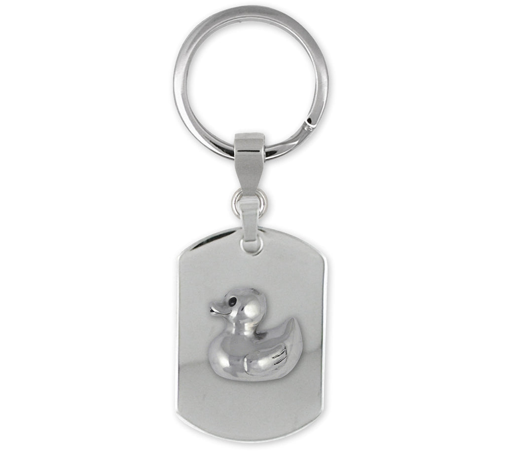 Rubber Ducky Charms Rubber Ducky Key Ring Sterling Silver And Stainless Steel Rubber Ducky Jewelry Rubber Ducky jewelry