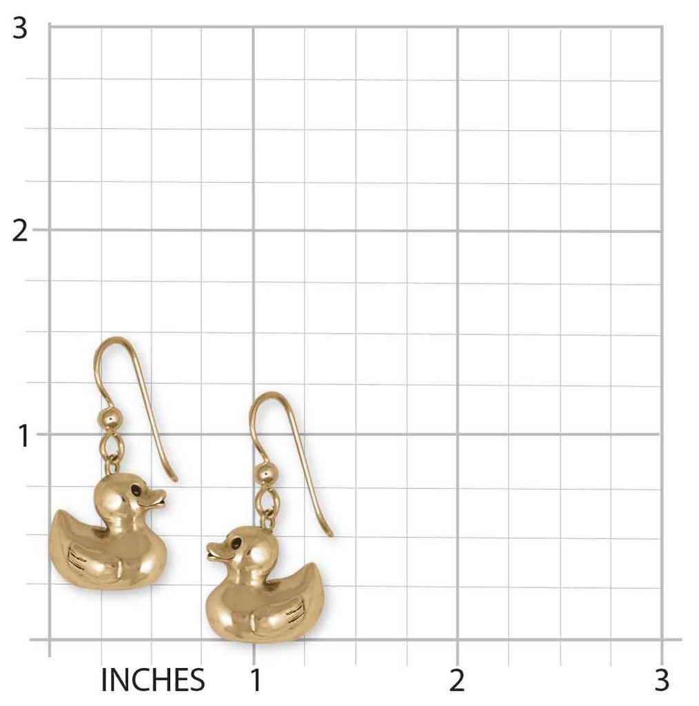 Rubber Ducky Earrings 14k Gold Vermeil Handmade Rubber Ducky Jewelry  RD2-EVM