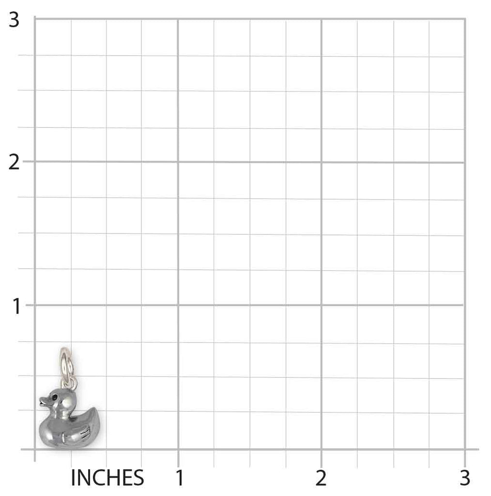 Rubber Ducky Charm Sterling Silver Handmade Rubber Ducky Jewelry  RD3-C