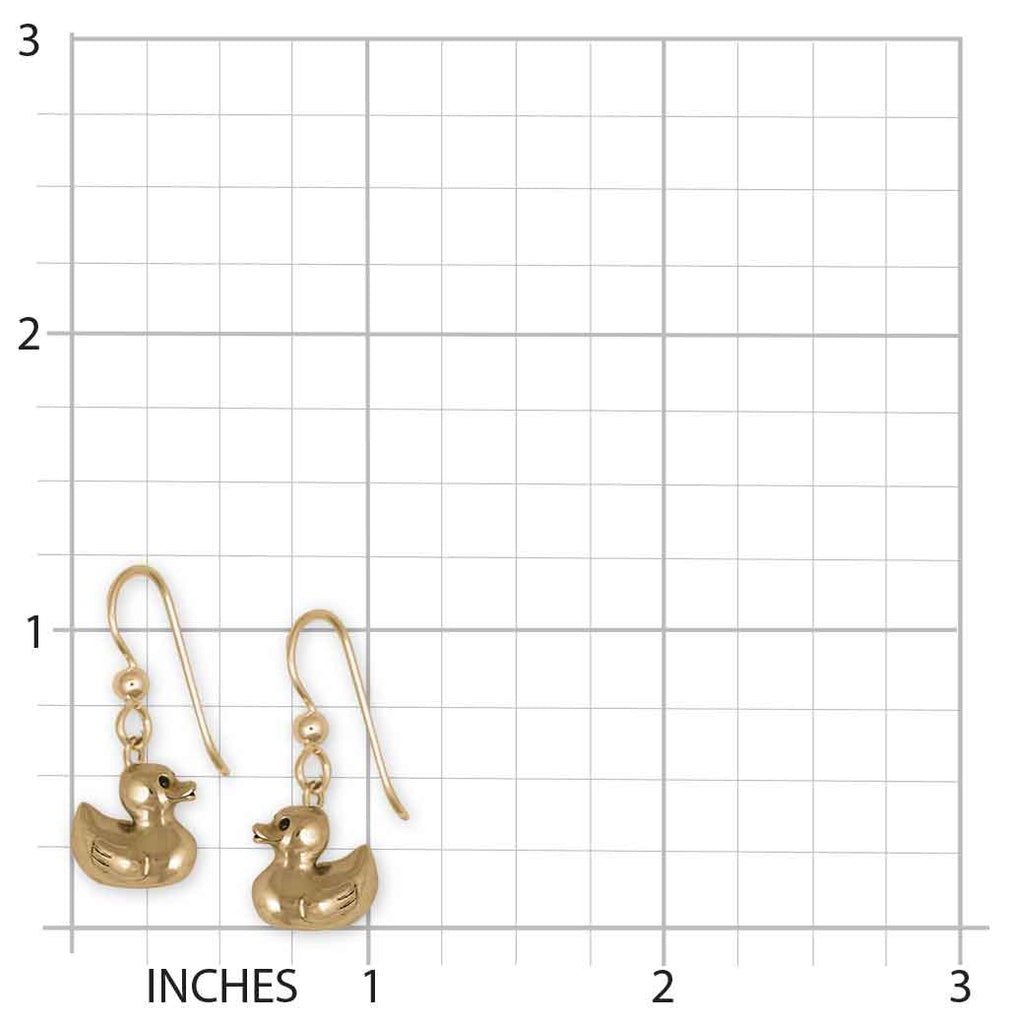 Rubber Ducky Earrings 14k Gold Vermeil Handmade Rubber Ducky Jewelry  RD3-EVM