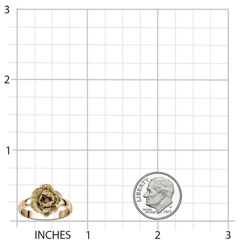 Peony Ring 14k Yellow Gold Vermeil Handmade Peony Flower Jewelry  PNY3-RVM