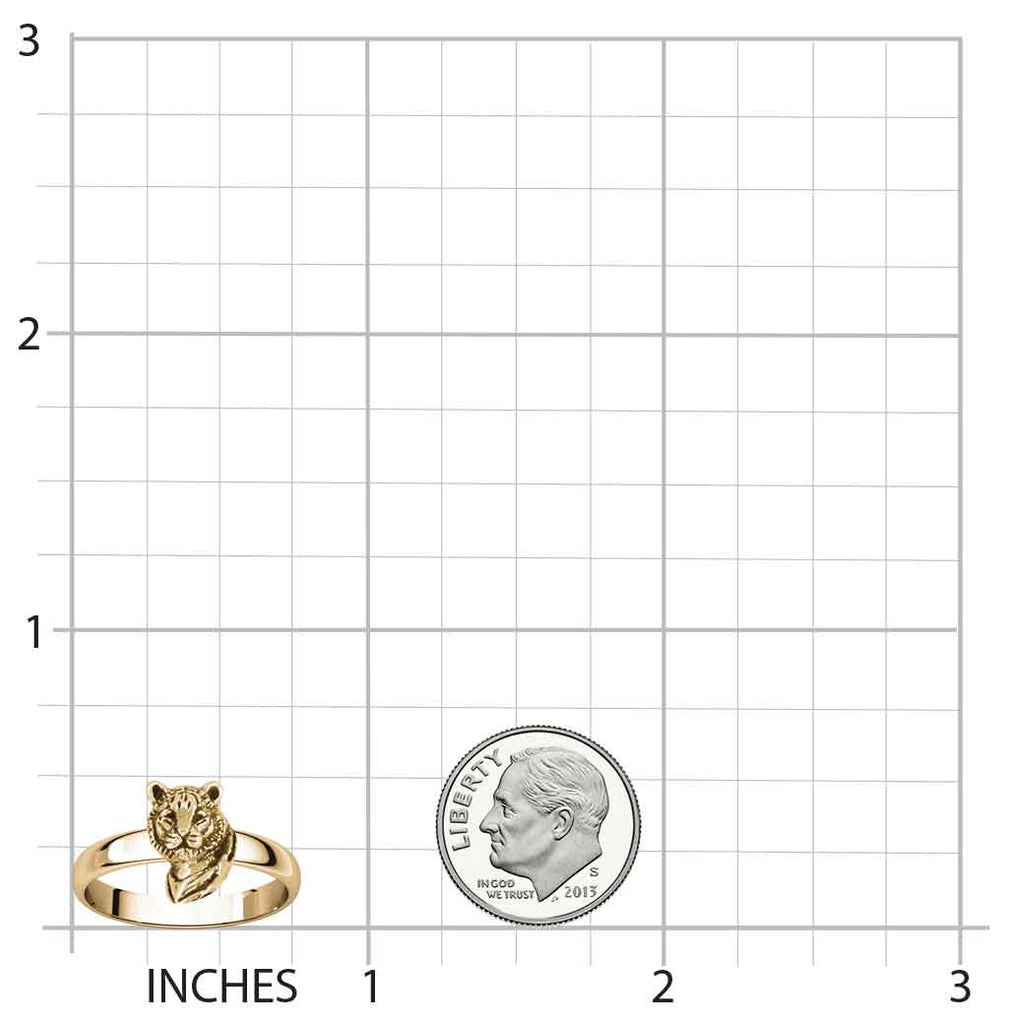 Tiger Jewelry 14k Yellow Gold Handmade Tiger Ring  TIG1H-RG