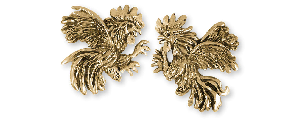 Rooster Charms Rooster Cufflinks 14k Gold Vermeil Rooster Jewelry Rooster jewelry